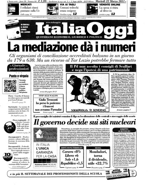 Italia oggi : quotidiano di economia finanza e politica